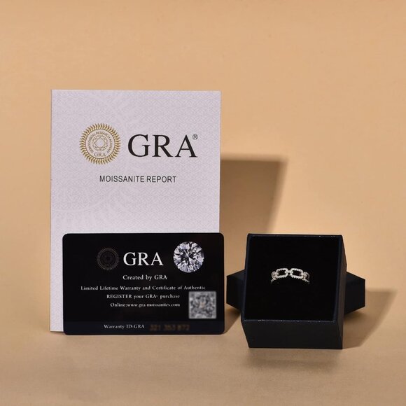 Women's Moissanite Wedding Band VVS1 Lab Created Diamond Rings Stackable - Picture 5 of 7